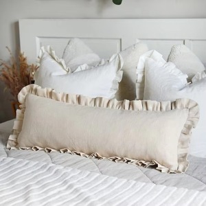 Hot trend Linen Ruffle <b>Cushion</b> Cover <b>Gingham</b> Checkered Pillow Case Home Decor - Product Image 4