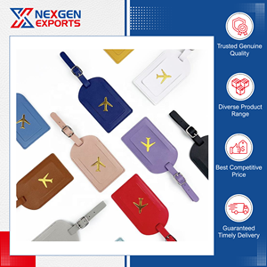 Étiquette de bagage en cuir PU faite à la main, de qualité exceptionnelle et haute durabilité, vendue dans le monde entier, avec option de logo personnalisé en gros - Product Image 3