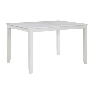 Juego de Comedor Clásico Transicional de 5 Piezas, Acabado Blanco, Mesa de Comedor de Madera, Cuatro Sillas con Respaldo de Rejilla, Elegante para el Comedor - Product Image 5