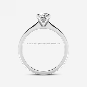 Anillo de compromiso/aniversario de boda de oro blanco de 14k/18k con diamante cultivado en laboratorio IGI, corte pera, estilo vintage, regalo para mujer - Product Image 6