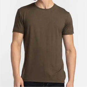 T-shirt à manches courtes pour homme, couleur unie, col rond, coupe classique, décontracté, en jersey de coton tricoté - Product Image 2