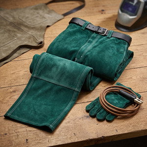 Pantalon de sécurité JNM SAFETY en cuir de vachette fendu, soudé, industriel, anti-coupure, anti-statique, résistant à la chaleur, protection 500C-1000C - Product Image 6