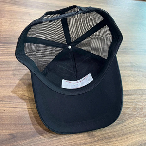 Wholesale Custom Logo Black Fashion 3D Embroidery Structured Curved Brim 5 Panel Unisex Trucker Cap Hat Outdoor For Man Woman - Product Image 4