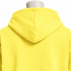 Lemon Yellow Double Layer <b>Hoodie</b> Oversized <b>Short</b> <b>Sleeve</b> Overlay Long <b>Sleeve</b> Pullover Casual Loose Fit Streetwear Hooded Custom - Product Image 4