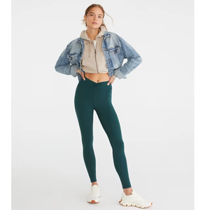 Women’s Activewear Manufacturer <b>Leggings</b> with Side <b>Pocket</b> Fitted Gym Sports Clothing Wholesale Custom Teal Green <b>Legging</b> - Product Image 3