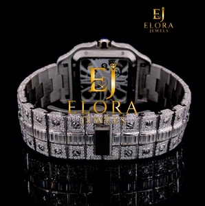 Reloj de Cuarzo Clásico para Hombre en Tono Plateado, con Bisel Detallado con Cristales y Brazalete de Eslabones Anchos para Uso Diario, Alta Demanda - Product Image 5