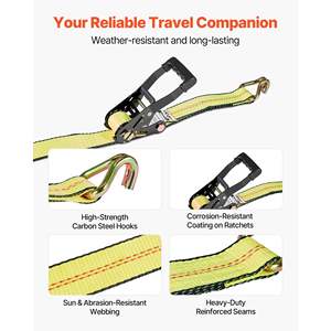 Kit de fixation de roue pour SUV, camions, remorques de type plateau, sangle de fixation de voiture, kit de fixation de voiture, crochet en J, résistance à la rupture de 10009 lb, cliquet de 3333 - Product Image 6