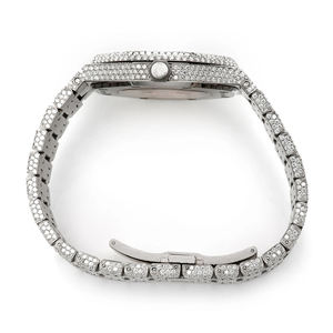 Reloj de Cuarzo de Acero Inoxidable para Hombre, Modelo Hip Hop con Incrustaciones de Diamantes Moissanite VVS, Correa de 20 mm, Esfera de Cristal - Product Image 4