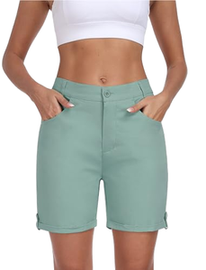 Shorts de sport taille haute pour femmes, shorts de yoga, de fitness, de course à pied, respirants, extensibles, légers, en tissu doux, shorts de plage d'été - Product Image 2