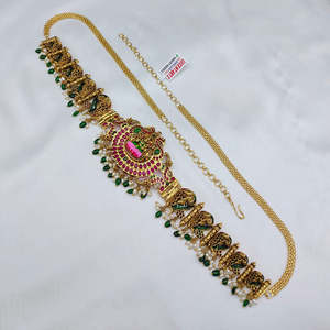 Cadena de cuerpo de moda con perlas y cuentas de piedra Pota de estilo tradicional para uso nupcial y festivo - 10575568PGR - Product Image 1