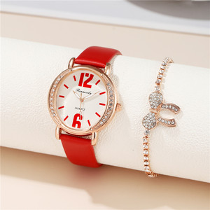 Relojes de Moda para Mujer 9809 2023 con Pulseras, Reloj de Cuero de Lujo para Chicas, Elegante - Product Image 4