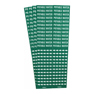 Marcadores de Tuberías de Poliéster Brady para Agua Potable, Identificación de Tuberías en Interiores y Exteriores - Product Image 1