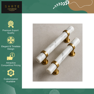 Poignée de porte rectangulaire moderne en marbre blanc, fabriquée en Inde, durable et écologique, avec fonction push-pull, qualité armoire, fournie directement par l'usine - Product Image 2