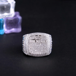 Iced Out Moissanite Diamond <b>Ring</b> Hip Hop Crown Style Luxury 925 <b>Silver</b> <b>Mens</b> Statement Bling Custom Name <b>Ring</b> - Product Image 1