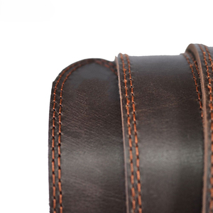 Cinturón de cuero genuino para hombre, cinturón negro sólido con hebilla, estilo formal, cinturón duradero, cinturón de piel de vaca con hebilla plateada - Product Image 5