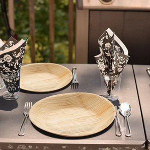 Eco Friendly Palm Leaf <b>Disposable</b> Traditional Round <b>Plates</b> for Takeaway Catering and Food Service - Product Image 3