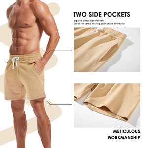 Top Quality Joggers Streetwear Men's Custom Fabric 100% Cotton Solid Plus Size Lightweight Custom Logo Designs Shorts for Men - Product Image 3