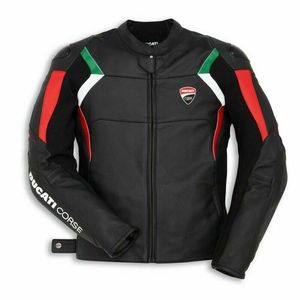 Ducati Motorcycle Leather <b>Racing</b> <b>Jacket</b> Windproof Printed Unisex Adults - Product Image 1