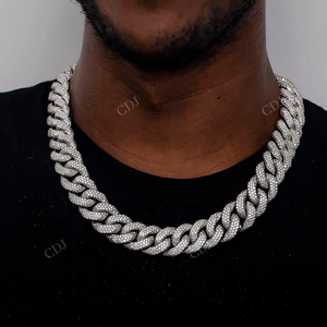 20MM 22" Fully Iced Miami Cuban Link <b>Chain</b> Wholesale VVS D Moissanite Gold Plated Sterling Silver Men's <b>Rapper</b> Hip Hop Jewelry - Product Image 2