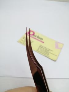 Pinces à épiler courbées en or rose de qualité supérieure pour extensions de cils, en acier inoxydable, pointe de précision, pinces à cils - Product Image 3