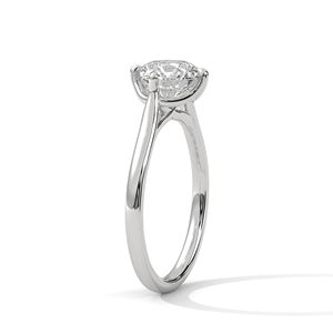 Round Lab-Grown Diamond <b>Split</b> Shank Engagement <b>Ring</b> in Gold – Elegant Minimalist Solitaire Proposal Diamond <b>Ring</b> for women - Product Image 5