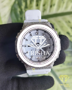 Reloj Personalizado Pink Princess con Diamantes Moissanite VVS, Plata de Ley 925, Totalmente Cubierto de Piedras, Reloj de Lujo - Product Image 3