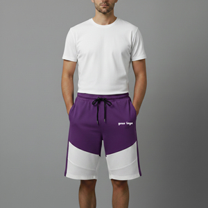 High Quality 100% Cotton Men's Shorts Eco-Friendly Gym Summer Casual Wear Custom Embroidery Logo 2 Color Breathable <b>Hip</b> Hop High - Product Image 5