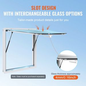 Finestra di Servizio in Alluminio 36''x36'' per Food Truck con Gancio per Tenda, Apertura a 85 Gradi - Product Image 3