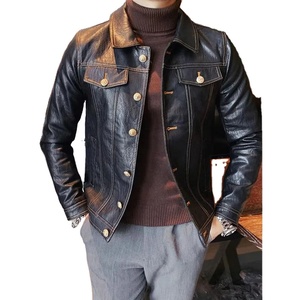 Chaqueta de moto de invierno de cuero para hombre, ropa de abrigo gruesa antibacteriana a prueba de viento con bolsillos, calidad Premium - Product Image 4