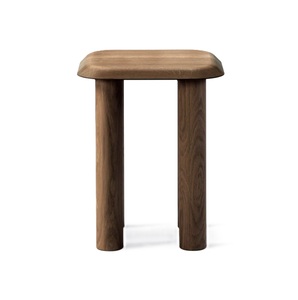 Table basse ronde en bois moderne avec base conique, design minimaliste, meubles faits à la main pour salon ou coin lecture - Product Image 3