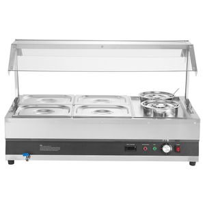 Scaldavivande Elettrico Commerciale in Acciaio Inossidabile 6.34QT per Pentole e Teglie da 1/2, Regolabile 86~185 Fahrenheit, Attrezzatura per Mantenimento e Riscaldamento - Product Image 1