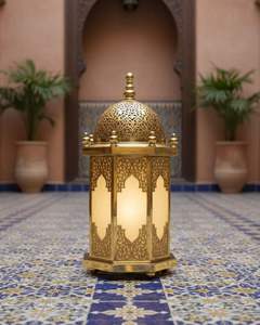 Lanterne marocaine arabe décorative en métal, porte-bougie, lampe suspendue islamique, décoration d'intérieur, cadeau pour le Ramadan et l'Aïd, pour un événement à la maison - Product Image 1