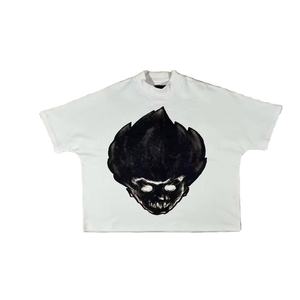 Logo personnalisé 300GSM Streetwear Box Cut Tee T Shirt T-shirt court lourd T-shirt graphique en coton surdimensionné Boxy Fit pour hommes - Product Image 1