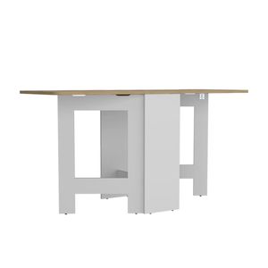Tavolo da pranzo pieghevole Esart bianco/Macadamia per soggiorno soluzione elegante e salvaspazio - Product Image 2