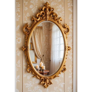 Nuevo marco de espejo de madera con diseño tallado, marco de espejo para colgar en la pared con acabado perfecto y tamaño estándar. - Product Image 1