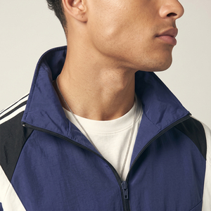 Ensemble de survêtement pour homme en polyester tricoté, col montant, color block, respirant, pour l'automne, bleu, noir, blanc - Vente en gros - Product Image 5