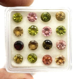 Turmalina natural multicolor de corte redondo, piedra preciosa de 5.50 mm, turmalina facetada para la fabricación de joyas, certificada por IGI. - Product Image 6