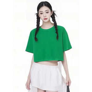 Débardeurs pour femmes de haute qualité avec logo personnalisé en relief, tissu tissé en soie/coton, manches courtes, streetwear décontracté, mignon - Product Image 5