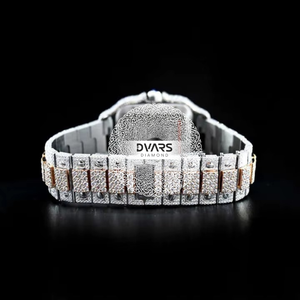 Reloj de Lujo con Diamantes, Cuadrado, Oro Rosa, de Alta Calidad, Movimiento de Cuarzo de Precisión, Unisex, Casual, para Salir de Noche - Product Image 3