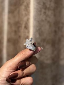 Luxury Iced Out Star <b>Ring</b> With Moissanite Stones Hip Hop <b>Statement</b> <b>Ring</b> For Women Men Shiny Bling Party Jewelry Gift Idea - Product Image 5