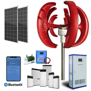 Çin'de yapılan fırıldak 100W 200W 300W 400W 600w dikey eksen rüzgar türbini jeneratör VAWT kapalı/ızgara rüzgar güneş enerjisi sistemi