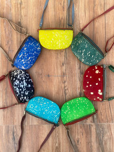 Cheveux sur des sacs à bandoulière en cuir recyclé métallique pour femmes Western Fanny Packs et ceinture sacs de taille sacs à bandoulière en peau de vache - Product Image 4