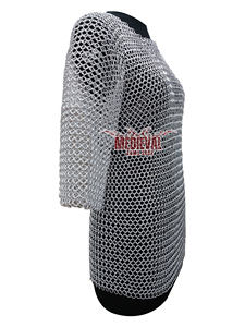 Camisa de Malla de Aluminio de Media Manga con Anillos de 10mm, Armadura Medieval Vikinga Hecha a Mano para Recreación Histórica, Disfraz de Halloween, Traje de Caballero - Product Image 4