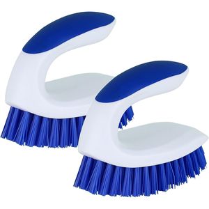 Lot de 2 brosses de nettoyage manuelles à poils rigides pour salle de bain, douche, carrelage, tapis, baignoire, sol - pour le nettoyage - Product Image 1