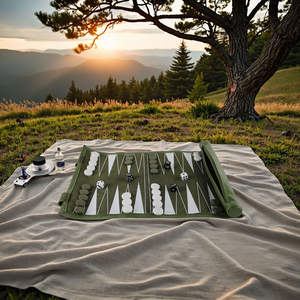 Jeu de Backgammon Portable en Cuir PU de Haute Qualité, Bestseller Transfrontalier pour les Jeux de Loisirs - Product Image 6