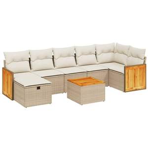 Conjunto de Sofás de Jardín en Beige y Blanco Crema - Product Image 2