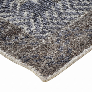 Charcoal Grey <b>Ivory</b> Wool Diamond Lattice <b>Rug</b> Eco-Friendly Non-Slip Hand Tufted Area Carpet for Living Room Hotel Interiors - Product Image 3