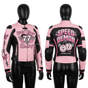Blouson de course en cuir de vachette robuste, multicolores, avec graphismes personnalisés, protection intégrée, équipement professionnel pour motards. - Product Image 2