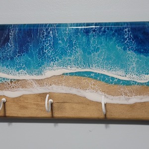 Ocean Inspired Wooden <b>Wall</b> <b>Hook</b> <b>Key</b> Holder For Home Decor And Gift Use Multi Purpose Organizer For <b>Keys</b> And Small Items - Product Image 3