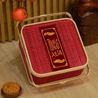 Boîte cadeau de luxe à deux niveaux en bambou, panier de rangement en bambou brun tissé à la main, emballage décoratif écologique naturel pour coffret cadeau